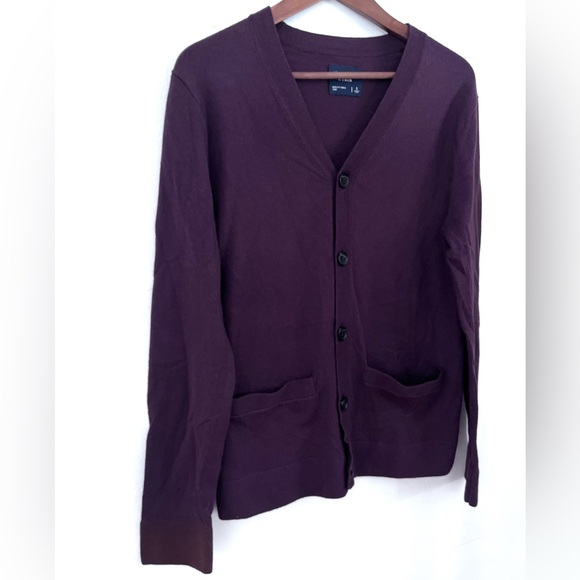 Abercrombie and Fitch Cardigan Sweater Button Up V Neck Cotton/Cashmere Small - Picture 4 of 6